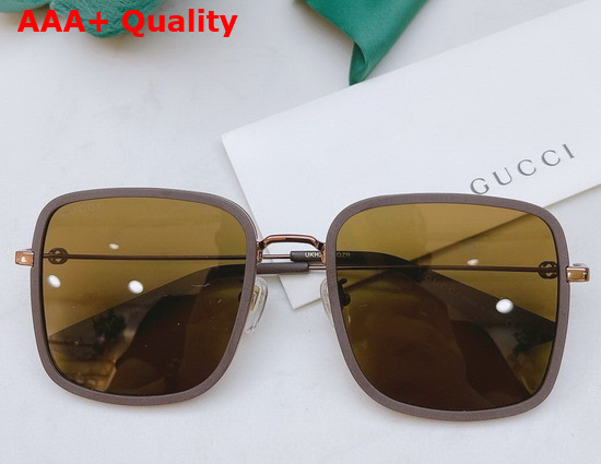 Gucci Square Frame Metal Sunglasses in Blue Replica