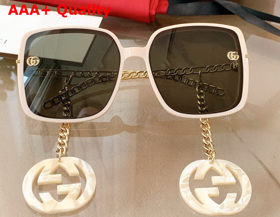 Gucci Square Frame Sunglasses with GG Marmont Charms Replica