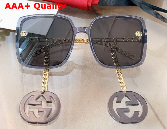 Gucci Square Frame Sunglasses with GG Marmont Charms Replica