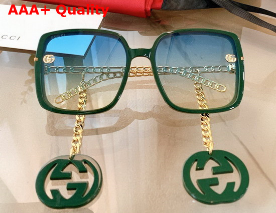 Gucci Square Frame Sunglasses with GG Marmont Charms Replica