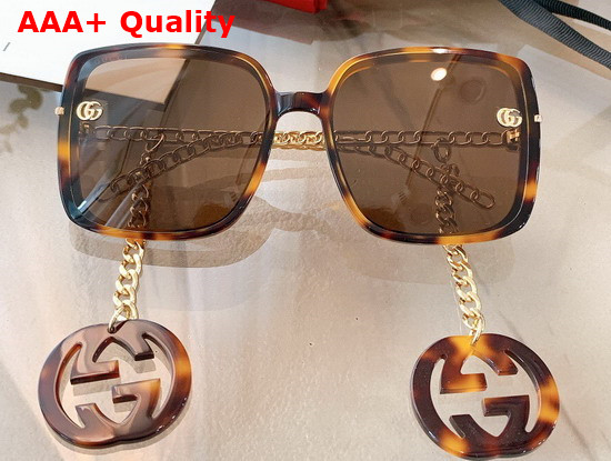 Gucci Square Frame Sunglasses with GG Marmont Charms Replica