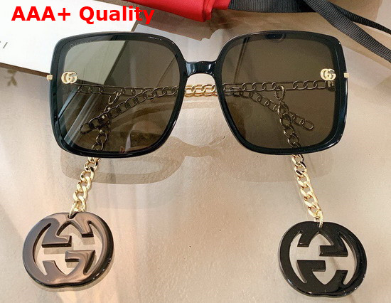 Gucci Square Frame Sunglasses with GG Marmont Charms Replica