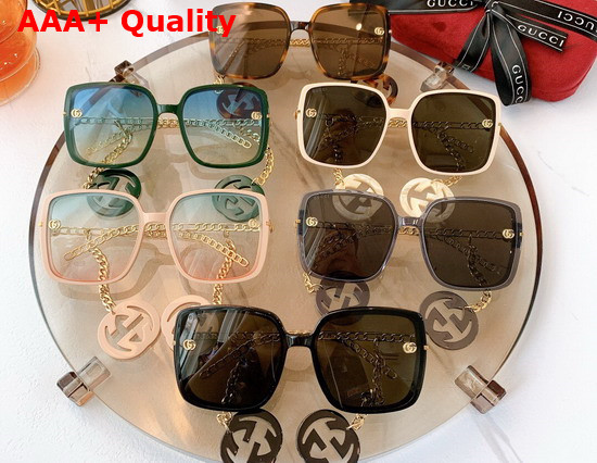 Gucci Square Frame Sunglasses with GG Marmont Charms Replica