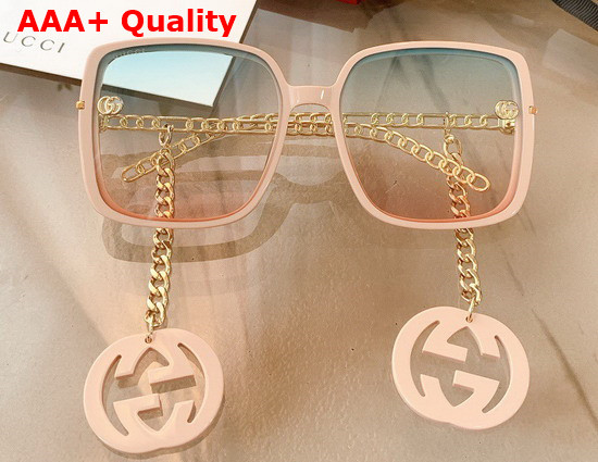 Gucci Square Frame Sunglasses with GG Marmont Charms Replica