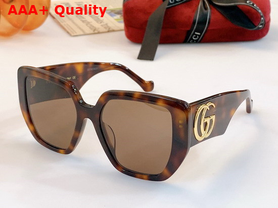 Gucci Square Rectangle Sunglasses for Women Black Acetate 663746 Replica