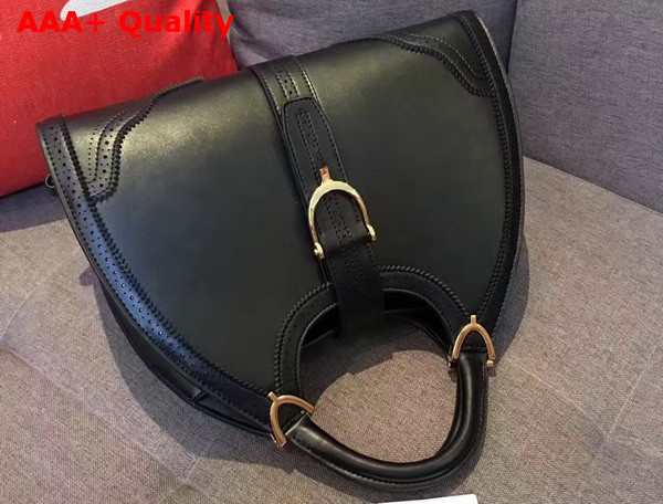 Gucci Stirrup Hobo Bag in Black Real Leather Replica