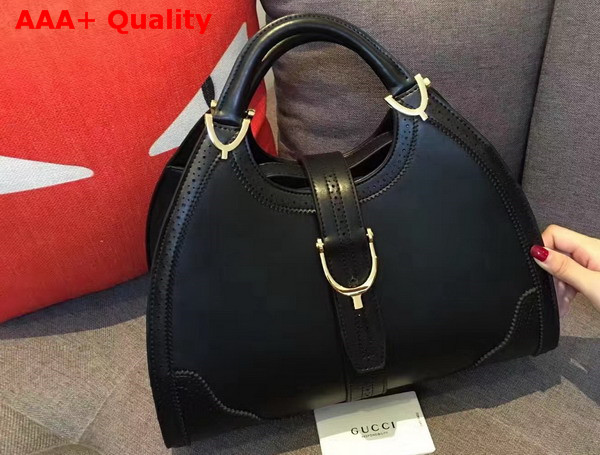 Gucci Stirrup Hobo Bag in Black Real Leather Replica