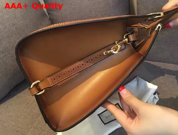 Gucci Stirrup Hobo Bag in Brown Genuine Leather Replica