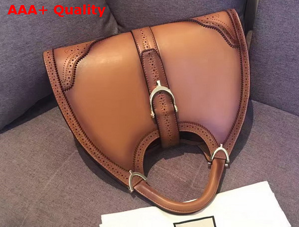 Gucci Stirrup Hobo Bag in Brown Genuine Leather Replica