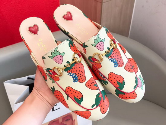 Gucci Strawberry Print Princetown Slipper