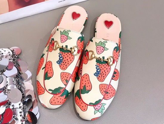 Gucci Strawberry Print Princetown Slipper