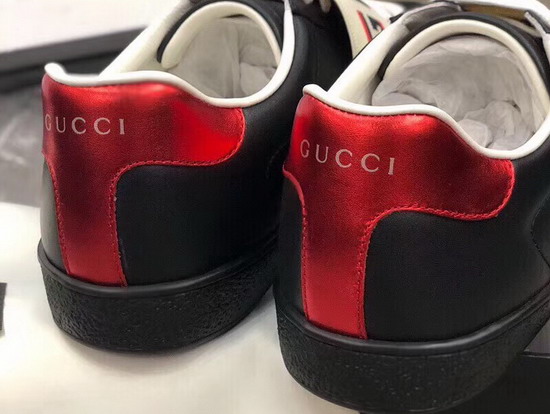 Gucci Stripe Leather Sneaker in Black Leather