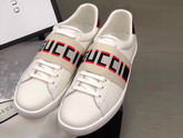 Gucci Stripe Leather Sneaker in White Leather