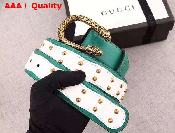 Gucci Studded Belt With Tiger Head Spur Buckle Replica