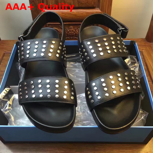 Gucci Studded Leather Sandal Black Replica