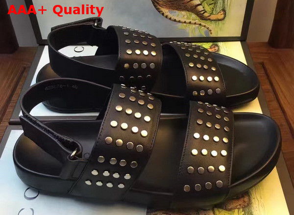 Gucci Studded Leather Sandal Black Replica