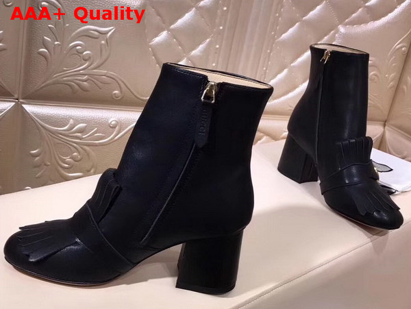 Gucci Suede Ankle Boot with Double G Hardware Black Calf Leather Replica