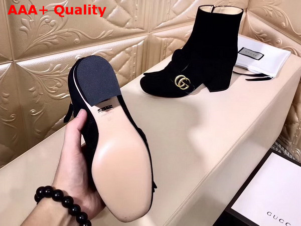 Gucci Suede Ankle Boot with Double G Hardware Black Suede Calf Replica