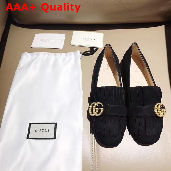 Gucci Suede Ballet Flat in Black Suede Replica