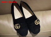 Gucci Suede Ballet Flat in Black Suede Replica