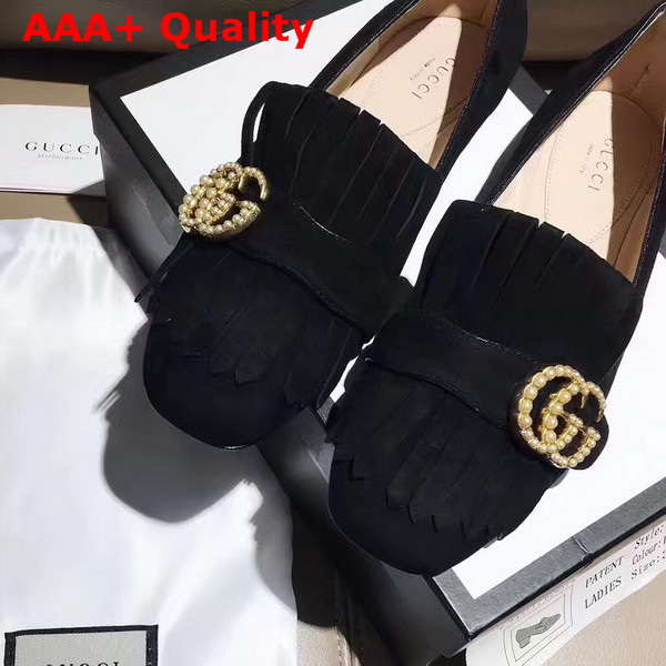 Gucci Suede Ballet Flat in Black Suede Replica