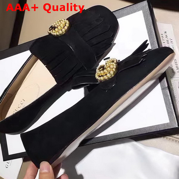 Gucci Suede Ballet Flat in Black Suede Replica