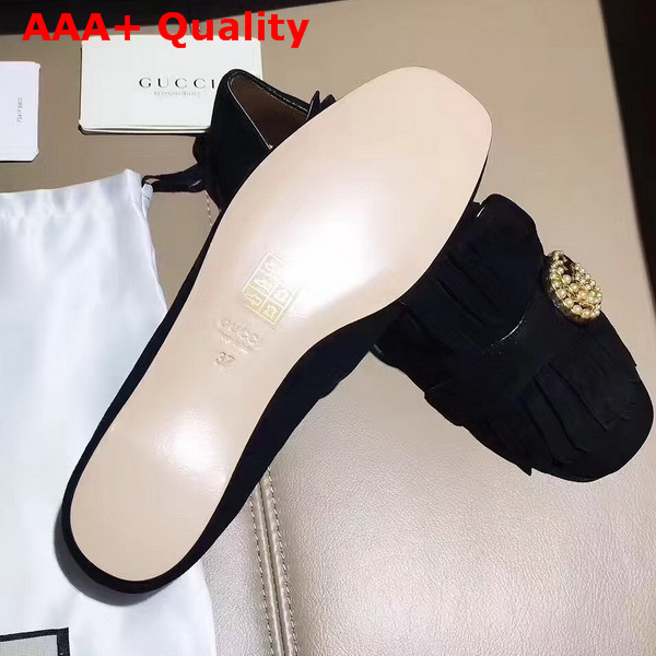 Gucci Suede Ballet Flat in Black Suede Replica