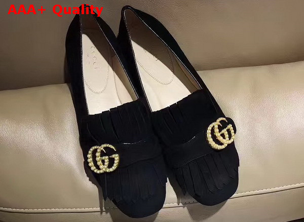 Gucci Suede Ballet Flat in Black Suede Replica