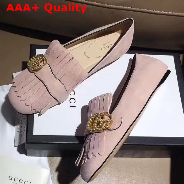 Gucci Suede Ballet Flat in Light Pink Suede Replica