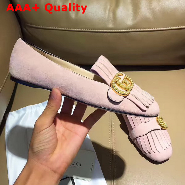 Gucci Suede Ballet Flat in Light Pink Suede Replica