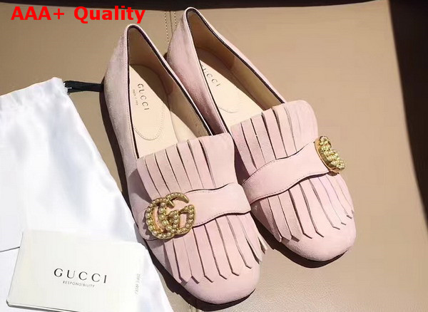 Gucci Suede Ballet Flat in Light Pink Suede Replica