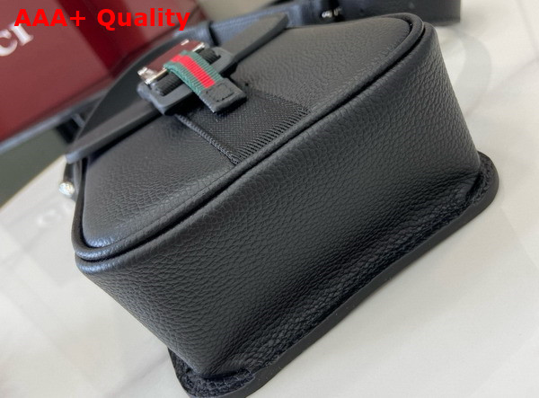 Gucci Super Mini Crossbody Bag in Black Soft Grainy Leather 800312 Replica