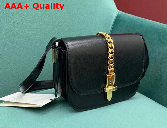 Gucci Sylvie 1969 Mini Shoulder Bag in Black Leather 615965 Replica