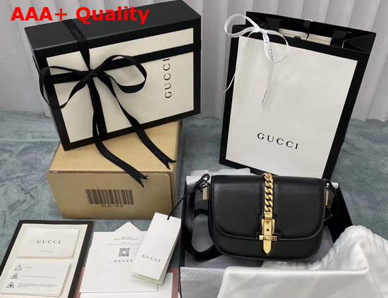 Gucci Sylvie 1969 Mini Shoulder Bag in Black Leather 615965 Replica