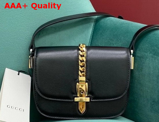 Gucci Sylvie 1969 Mini Shoulder Bag in Black Leather 615965 Replica