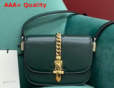 Gucci Sylvie 1969 Mini Shoulder Bag in Green Leather 615965 Replica