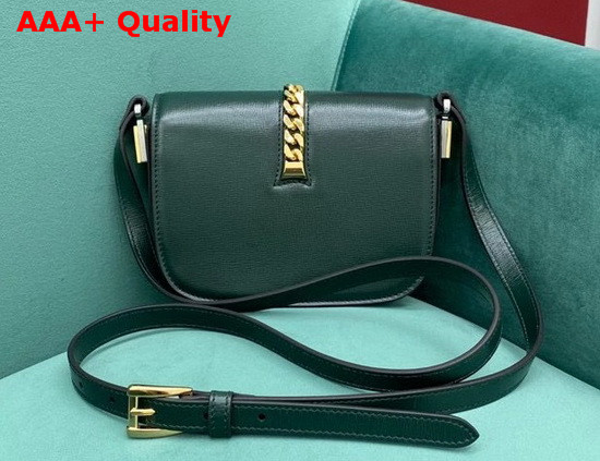 Gucci Sylvie 1969 Mini Shoulder Bag in Green Leather 615965 Replica