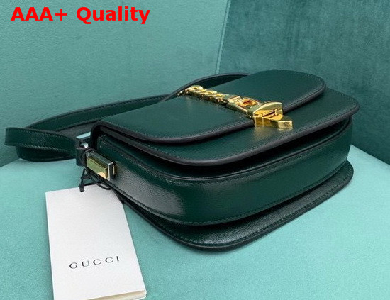 Gucci Sylvie 1969 Mini Shoulder Bag in Green Leather 615965 Replica