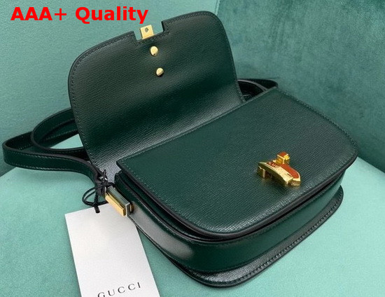 Gucci Sylvie 1969 Mini Shoulder Bag in Green Leather 615965 Replica