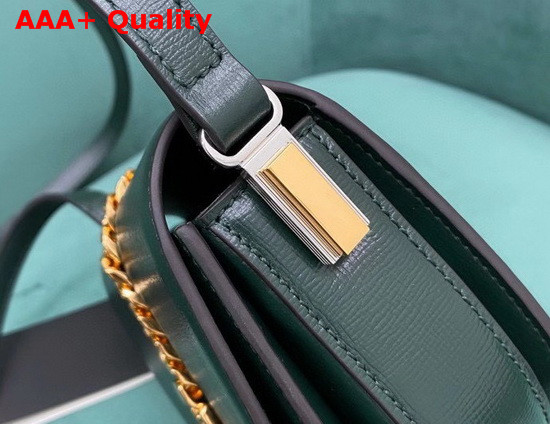 Gucci Sylvie 1969 Mini Shoulder Bag in Green Leather 615965 Replica