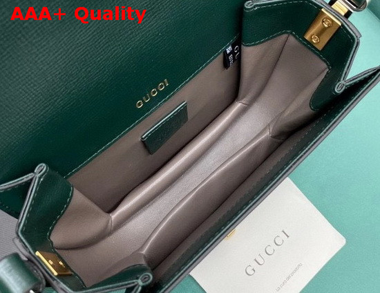 Gucci Sylvie 1969 Mini Shoulder Bag in Green Leather 615965 Replica