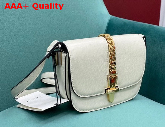 Gucci Sylvie 1969 Mini Shoulder Bag in White Leather 615965 Replica