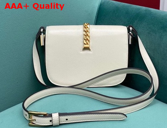 Gucci Sylvie 1969 Mini Shoulder Bag in White Leather 615965 Replica