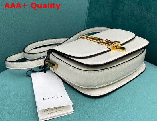 Gucci Sylvie 1969 Mini Shoulder Bag in White Leather 615965 Replica