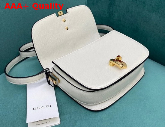 Gucci Sylvie 1969 Mini Shoulder Bag in White Leather 615965 Replica