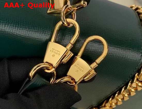 Gucci Sylvie 1969 Small Top Handle Bag in Green Leather 602781 Replica