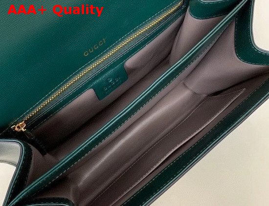 Gucci Sylvie 1969 Small Top Handle Bag in Green Leather 602781 Replica