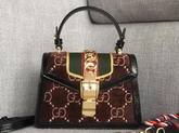 Gucci Sylvie GG Velvet Mini Bag Brown GG Velvet