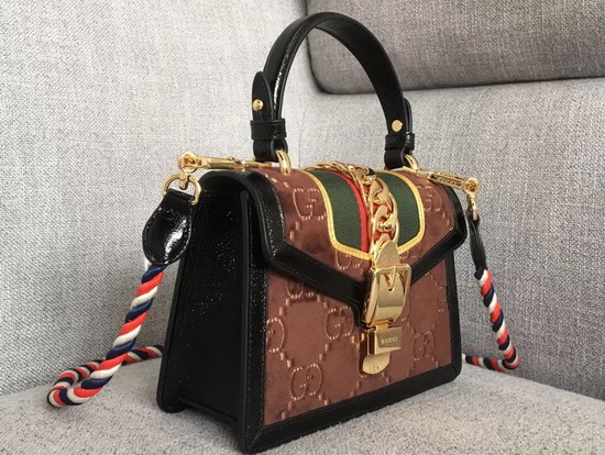 Gucci Sylvie GG Velvet Mini Bag Brown GG Velvet