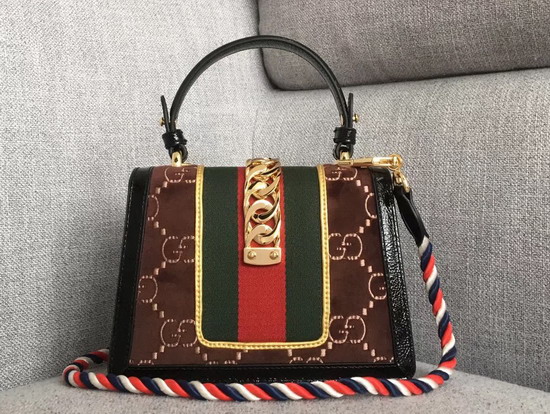 Gucci Sylvie GG Velvet Mini Bag Brown GG Velvet